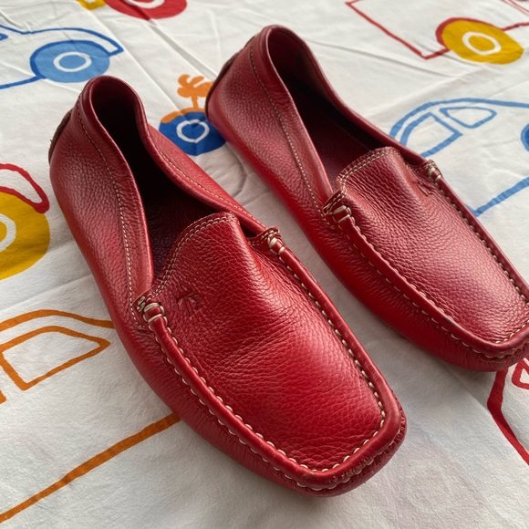 Tod's Shoes Tods Red Leather Driving Shoes 37 Poshmark